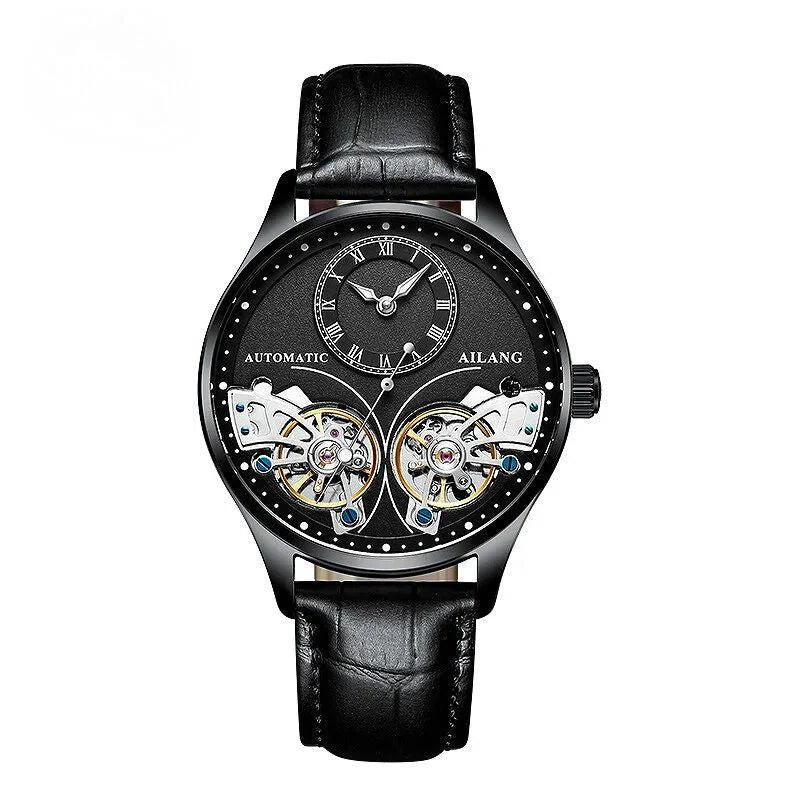 Vintage Style Double Tourbillion Luminous Men's Mechanical Watch