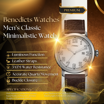 Classic Minimalistic Men's Leather Watch