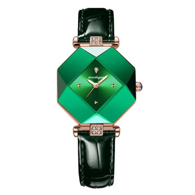 Classic Green Diamond Quartz Watch For Women