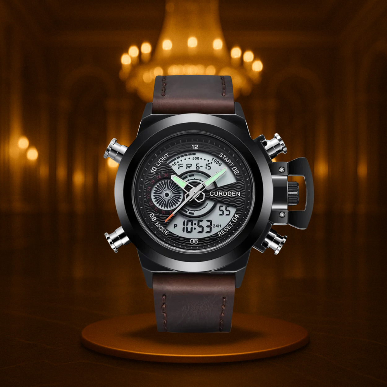 Modern Dual Time Fashion Chronograph Watch