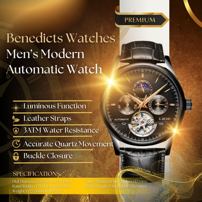 Modern Automatic Mechanical Tourbillion Men's Watch