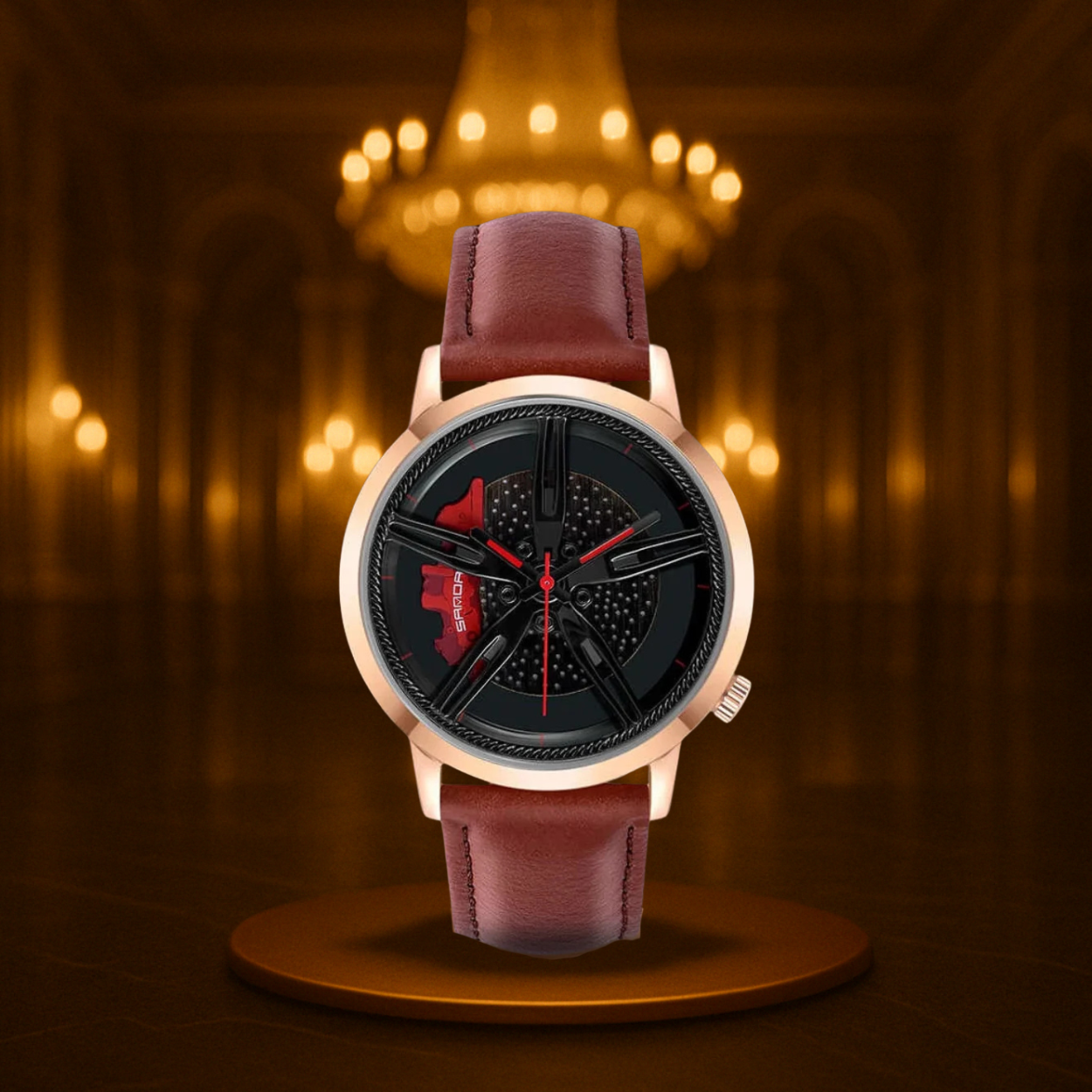 Modern Rotating Hub Dial Quartz Watch