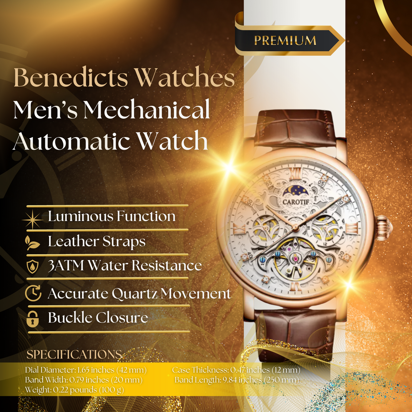 Business Leather Band Mechanical Automatic Watch