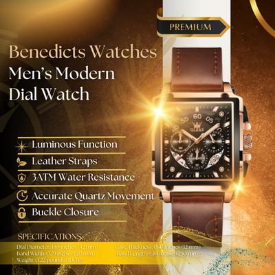 Modern Style Square Dial Chronograph Watch