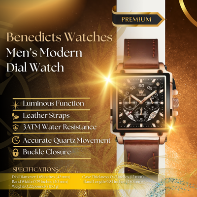 Modern Square Dial Chronograph Watch