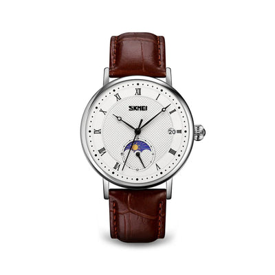Fashionable Crystal Moon Men's Stainless Steel Watch