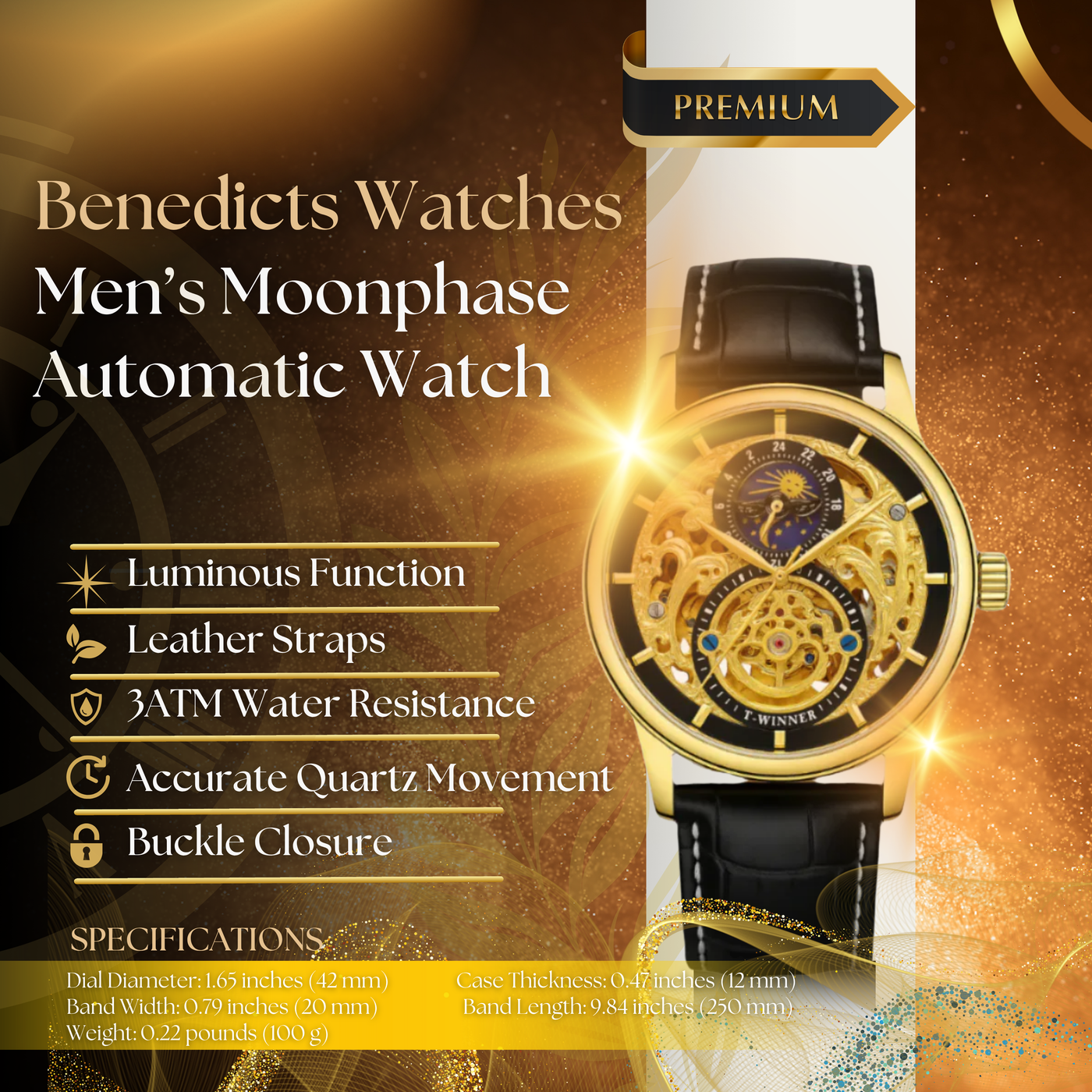 Classic Moonphase Skeleton Automatic Watch
