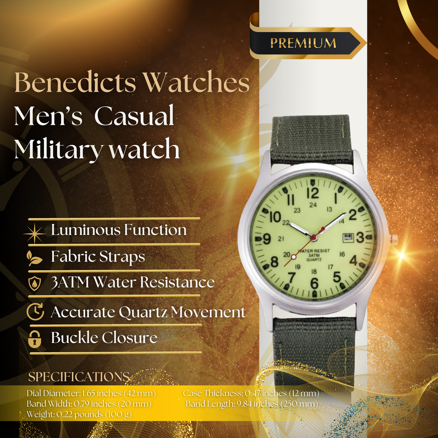 Military-Inspired Casual Wristwatch for Men