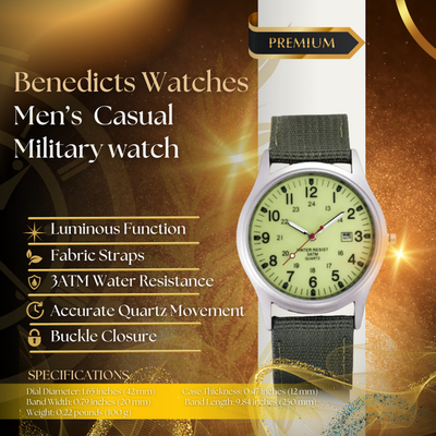 Military-Inspired Casual Wristwatch for Men