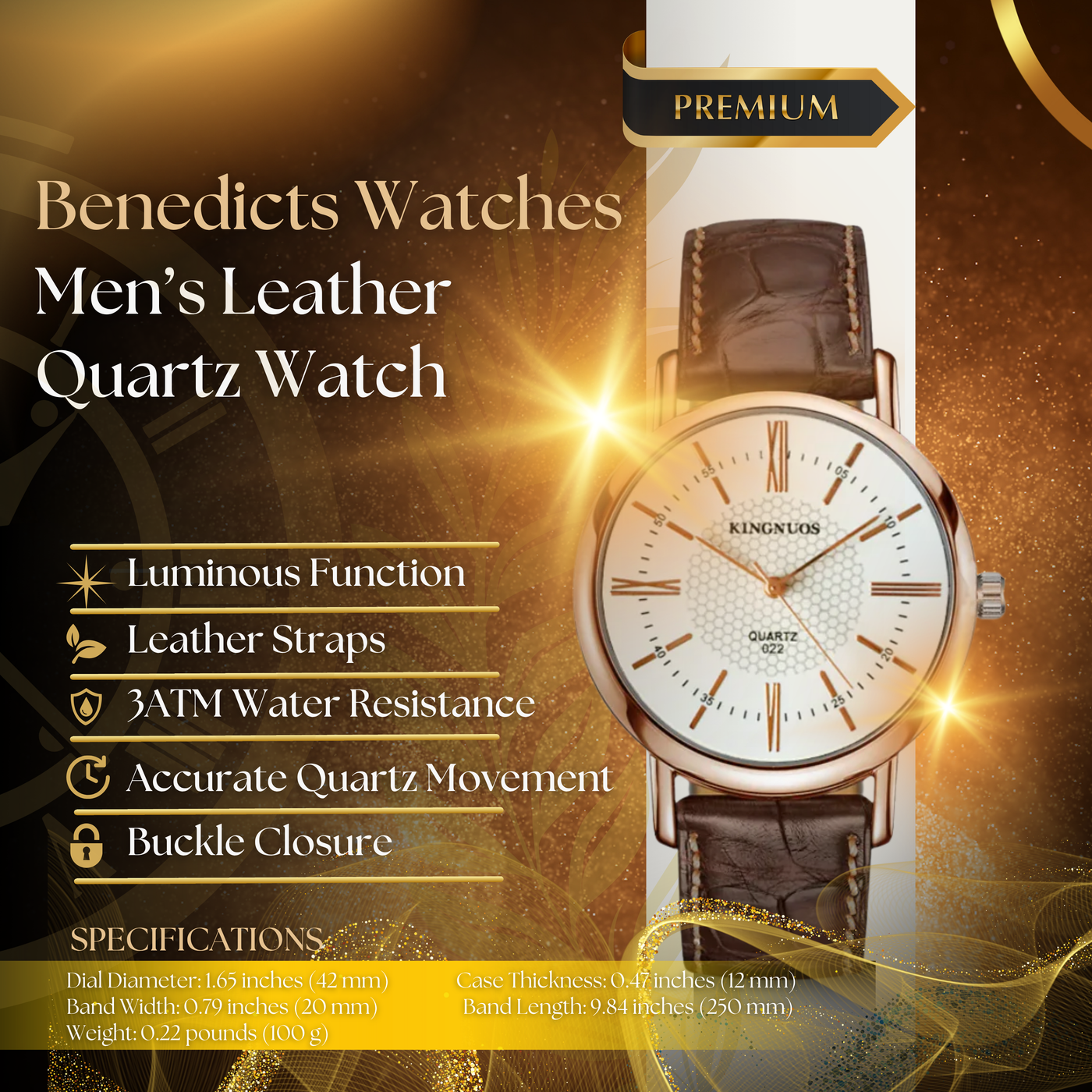 Trendy Leather Strap Men's Quartz Watch