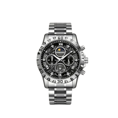 Classic Chronograph Watch with Metal Band for Men