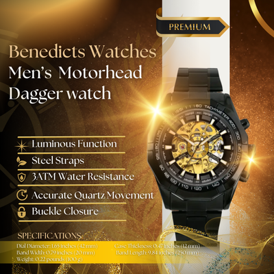 Classic Motorhead Dagger Watch for Men – Steel Phantom Edition