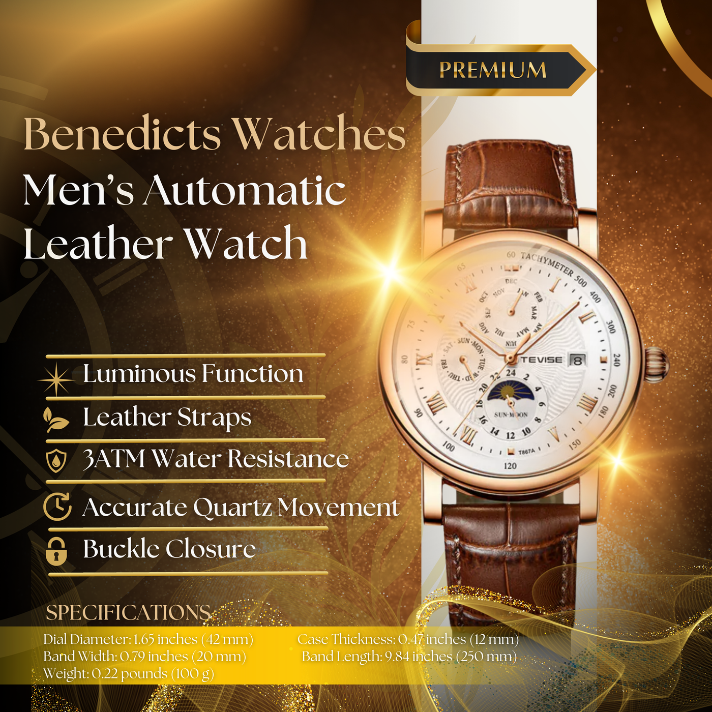 Classic Men's Automatic Leather Watch