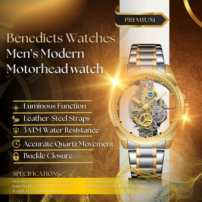 Modern Motor Head Lone Wolf - Wild Gold Edition Men's Watch