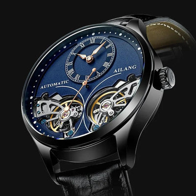 Vintage Style Double Tourbillion Luminous Men's Mechanical Watch
