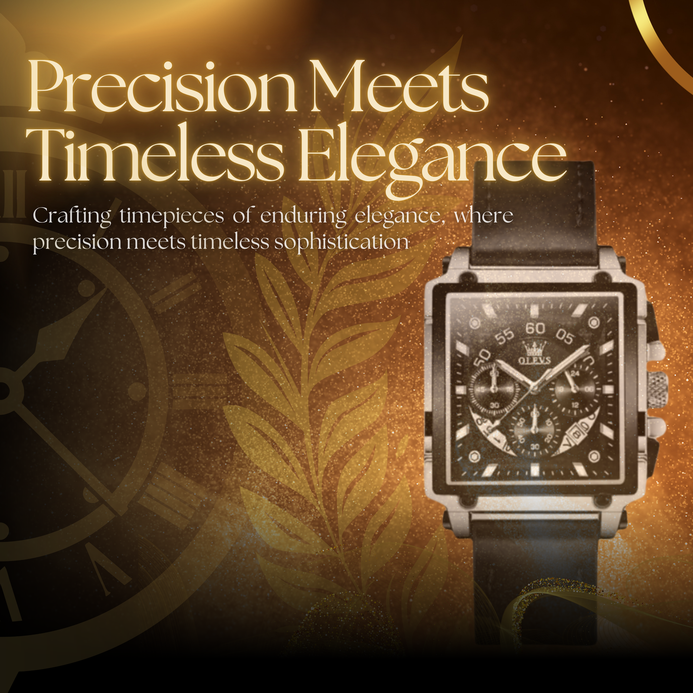 Modern Style Square Dial Chronograph Watch