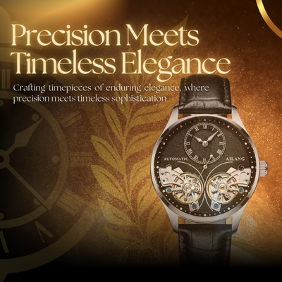 Vintage Style Double Tourbillion Luminous Men's Mechanical Watch
