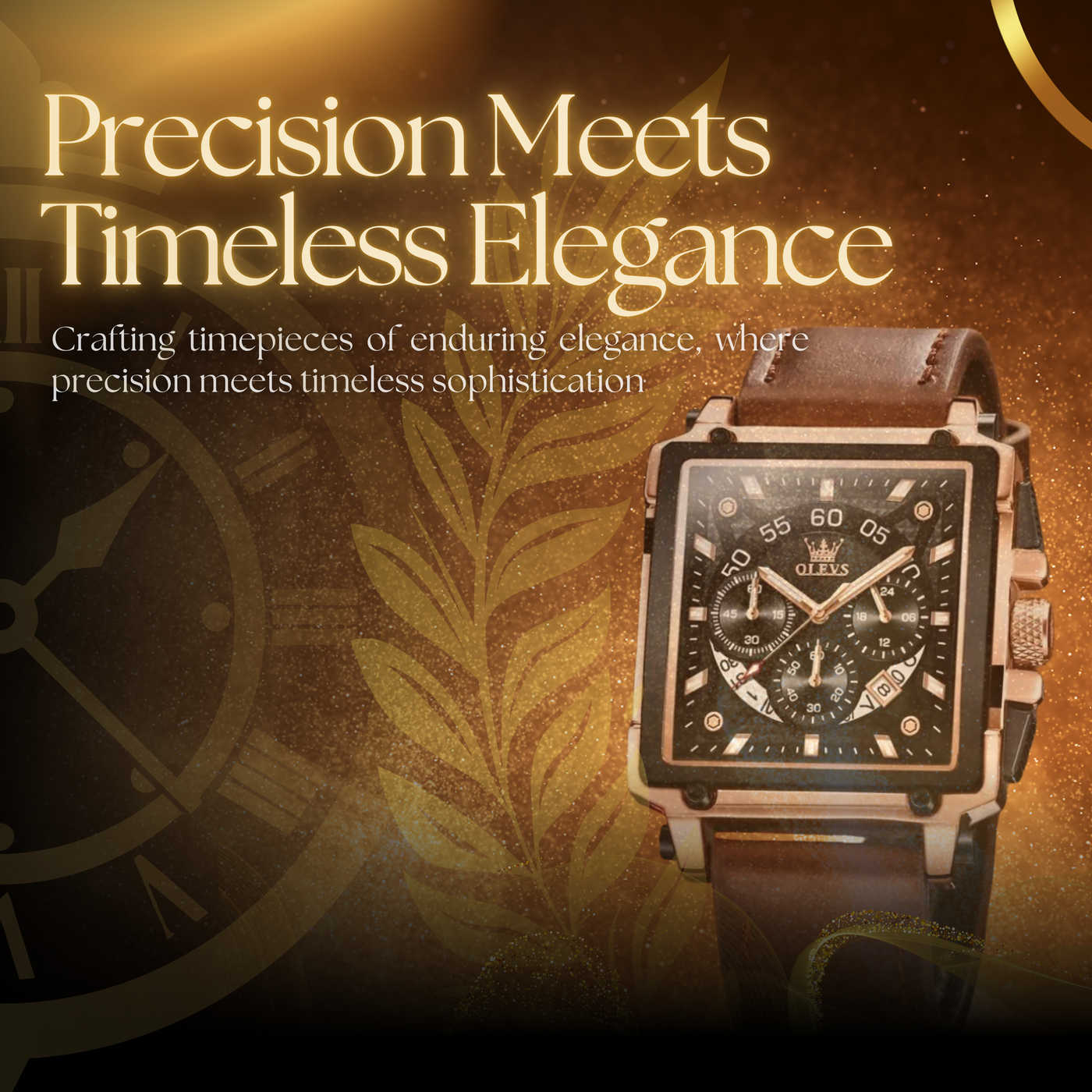 Modern Square Dial Chronograph Watch