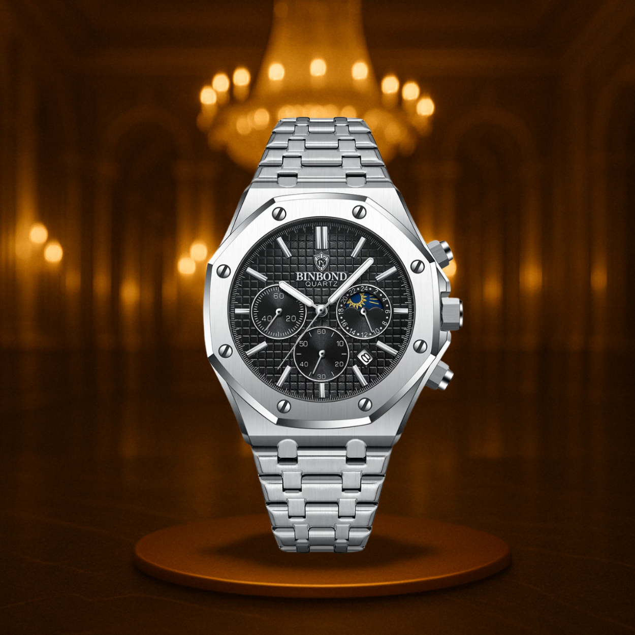 Casual Motorhead Vortex Watch for Men – Midnight Black Edition
