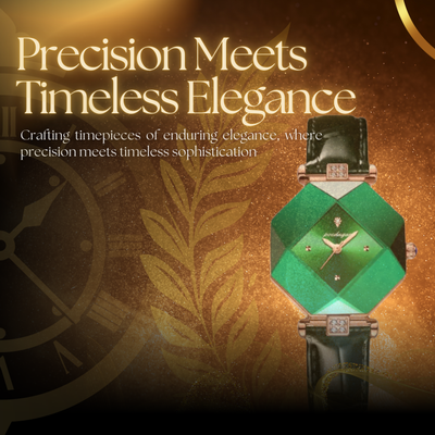 Classic Green Diamond Quartz Watch For Women