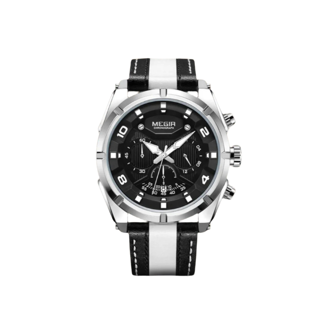 Classic Leather Military Sport Chronograph Watch