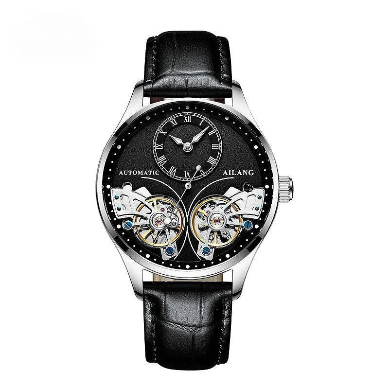 Vintage Style Double Tourbillion Luminous Men's Mechanical Watch
