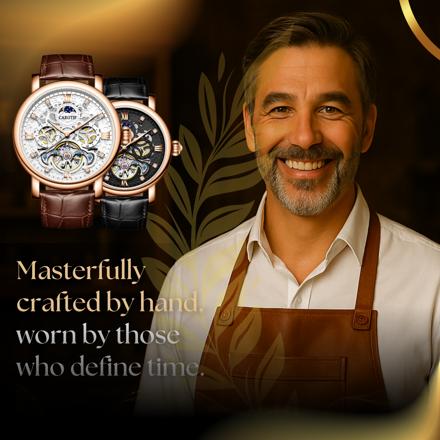 Trendy Mechanical Men's Business Leather Watch