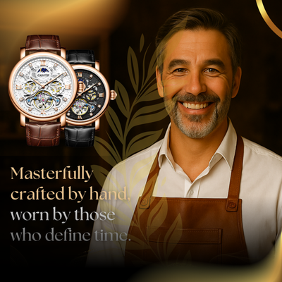 Trendy Mechanical Men's Business Leather Watch