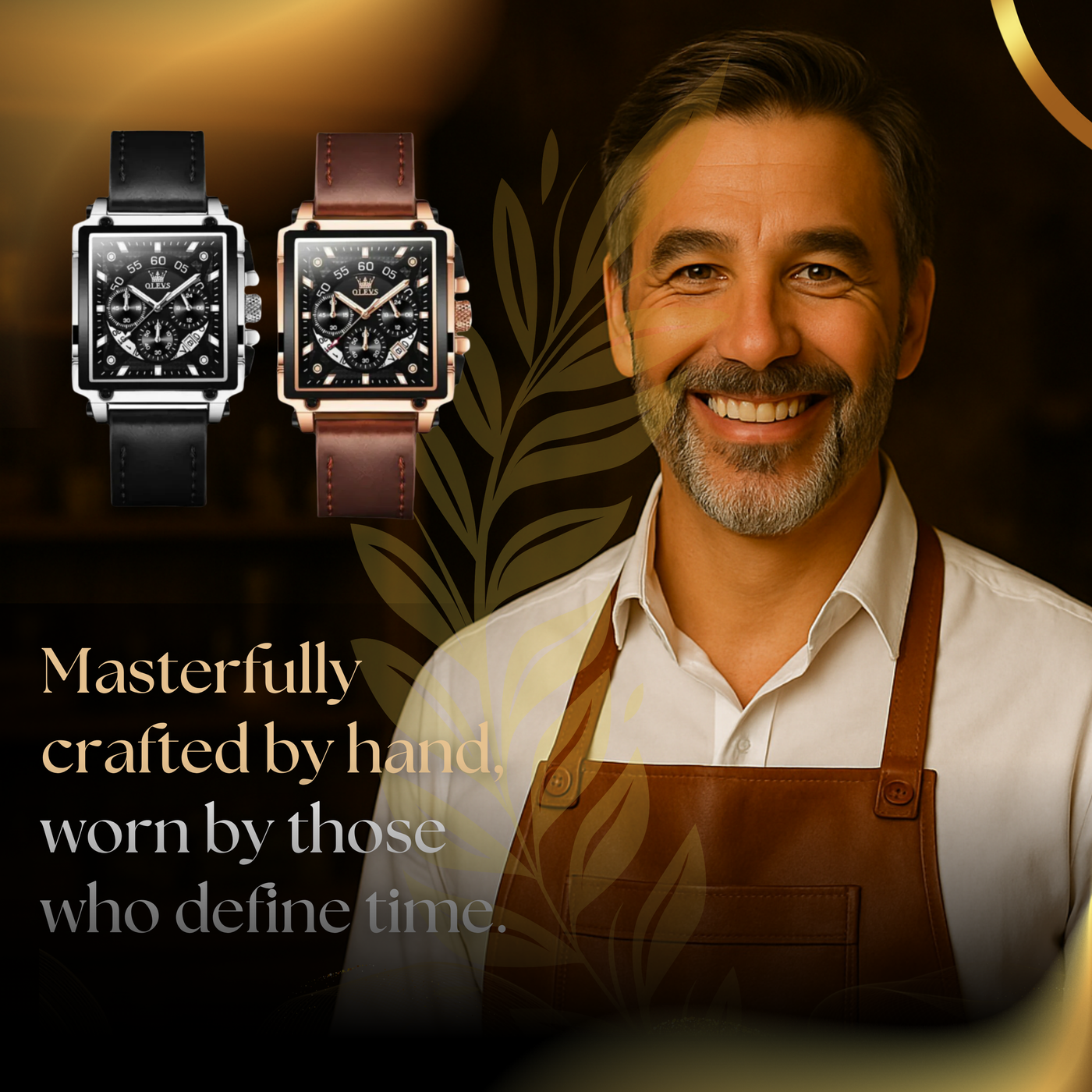 Modern Style Square Dial Chronograph Watch