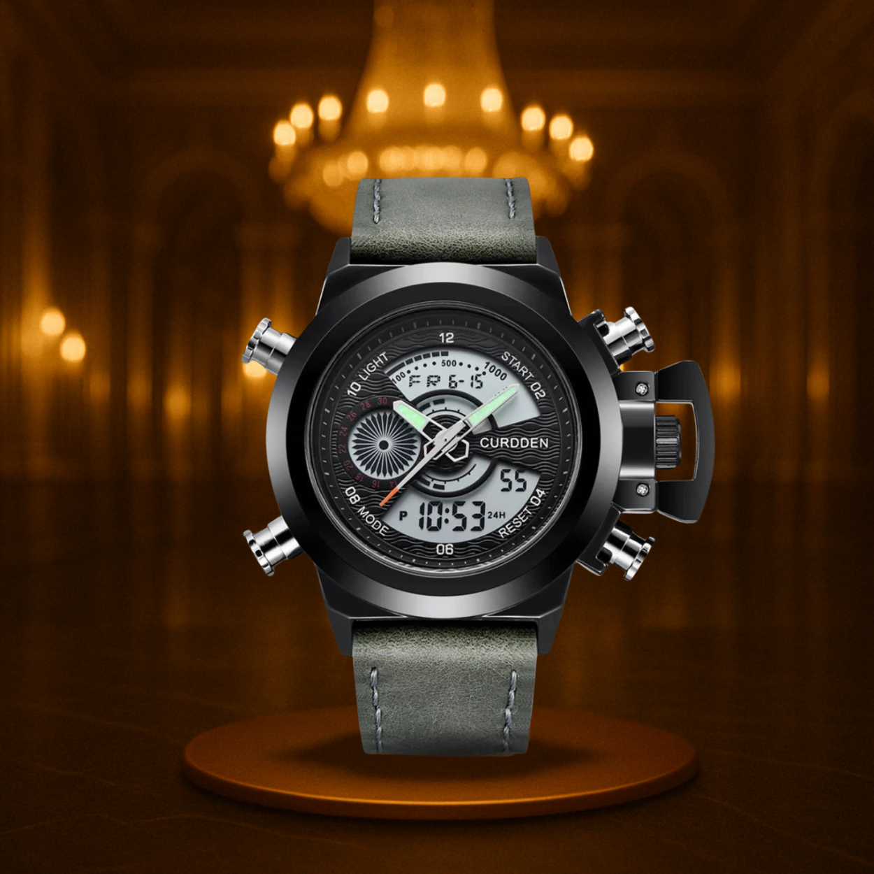 Modern Dual Time Fashion Chronograph Watch