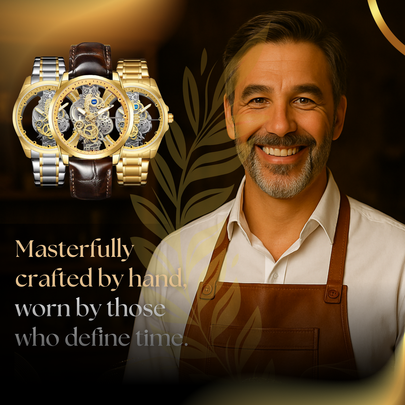 Modern Motor Head Lone Wolf - Wild Gold Edition Men's Watch