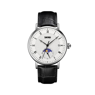 Fashionable Crystal Moon Men's Stainless Steel Watch
