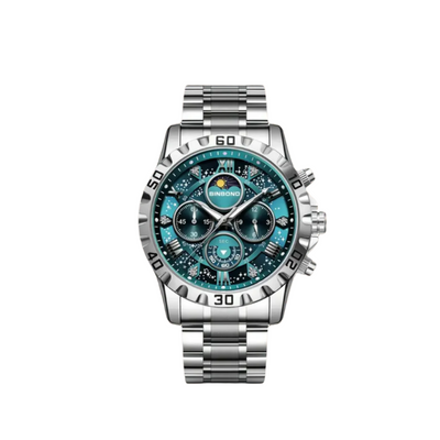 Classic Chronograph Watch with Metal Band for Men