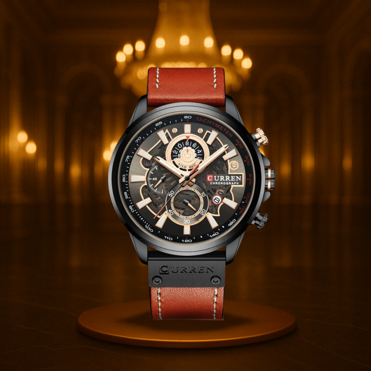 Vintage Multifunction Quartz Calendar Watch