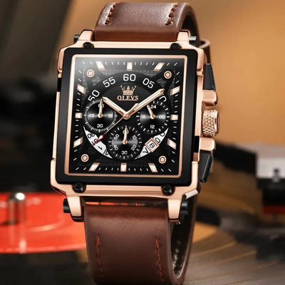 Modern Style Square Dial Chronograph Watch
