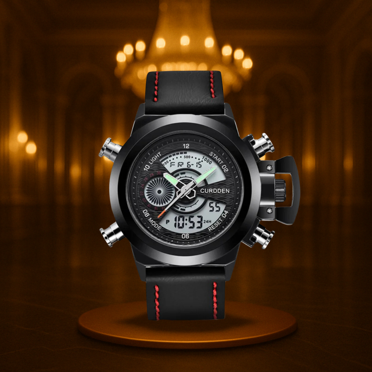 Modern Dual Time Fashion Chronograph Watch