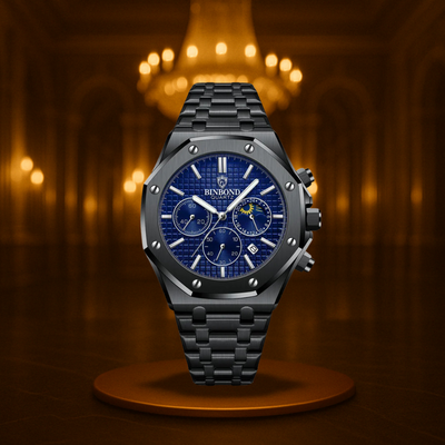 Casual Motorhead Vortex Watch for Men – Midnight Black Edition