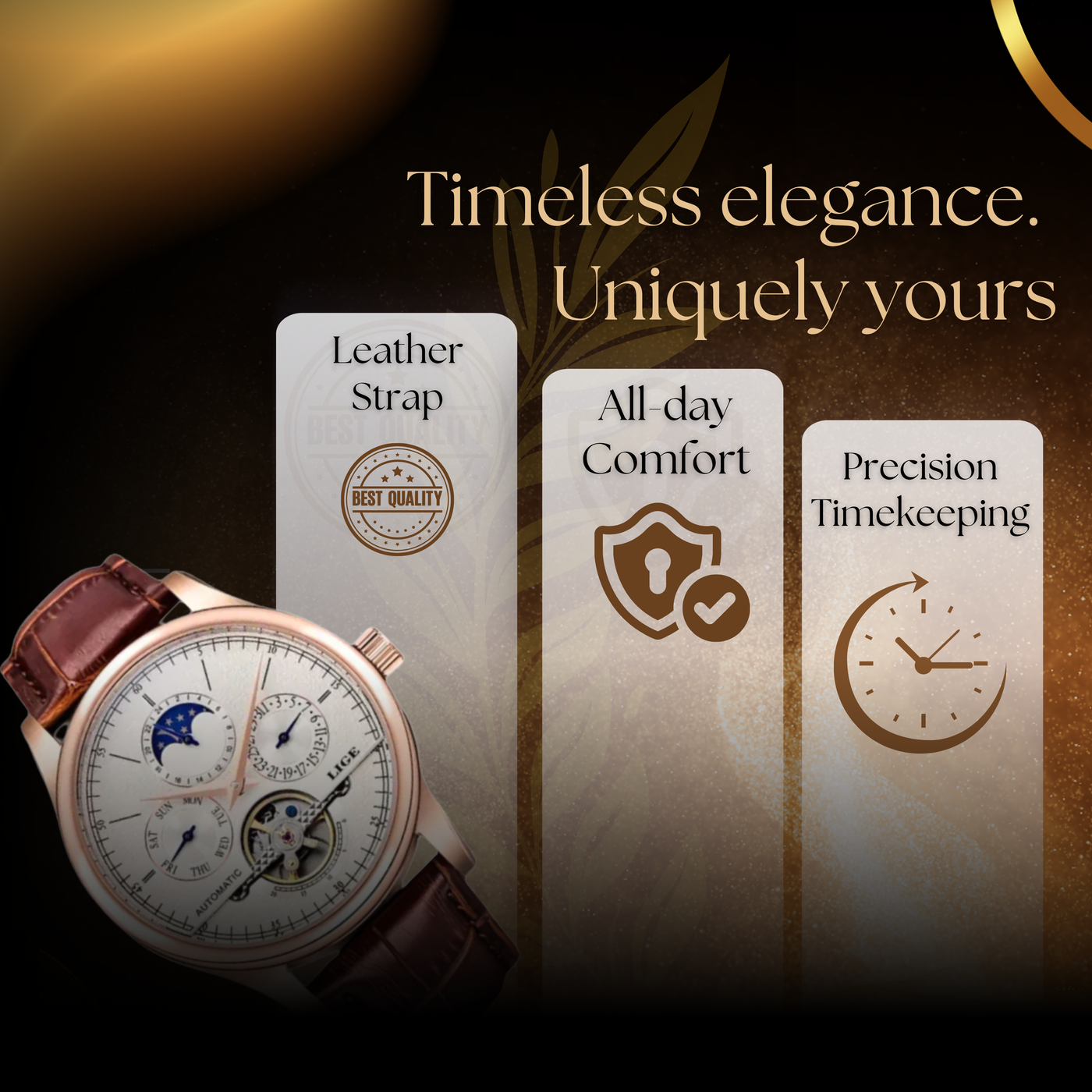 Classic Automatic Men's Leather Watch