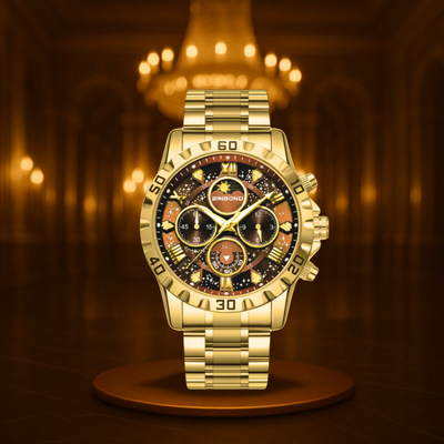 Classic Chronograph Watch with Metal Band for Men