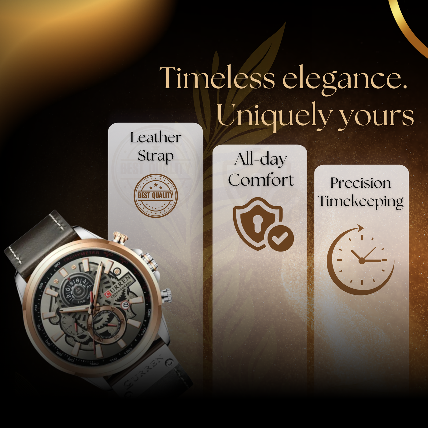 Vintage Multifunction Quartz Calendar Watch