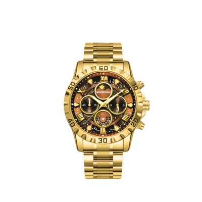 Classic Chronograph Watch with Metal Band for Men