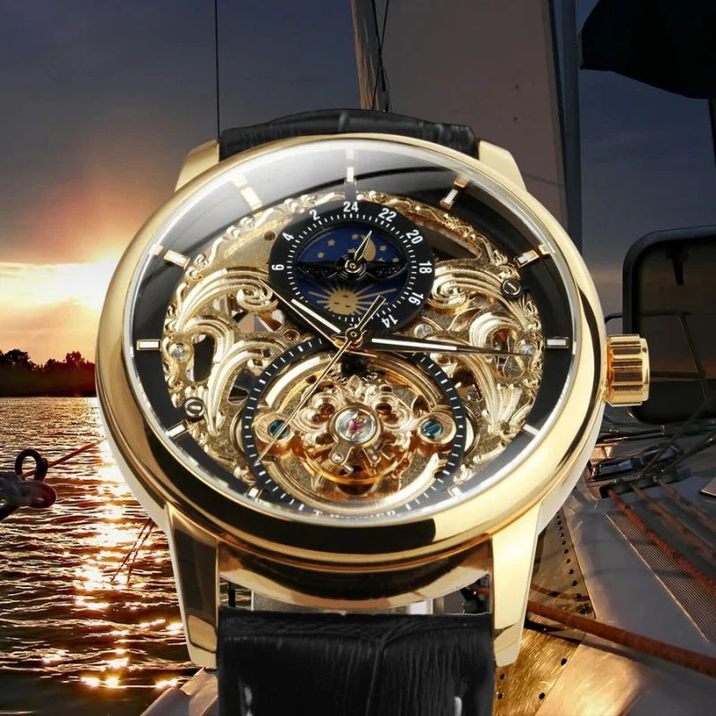 Classic Moonphase Skeleton Automatic Watch