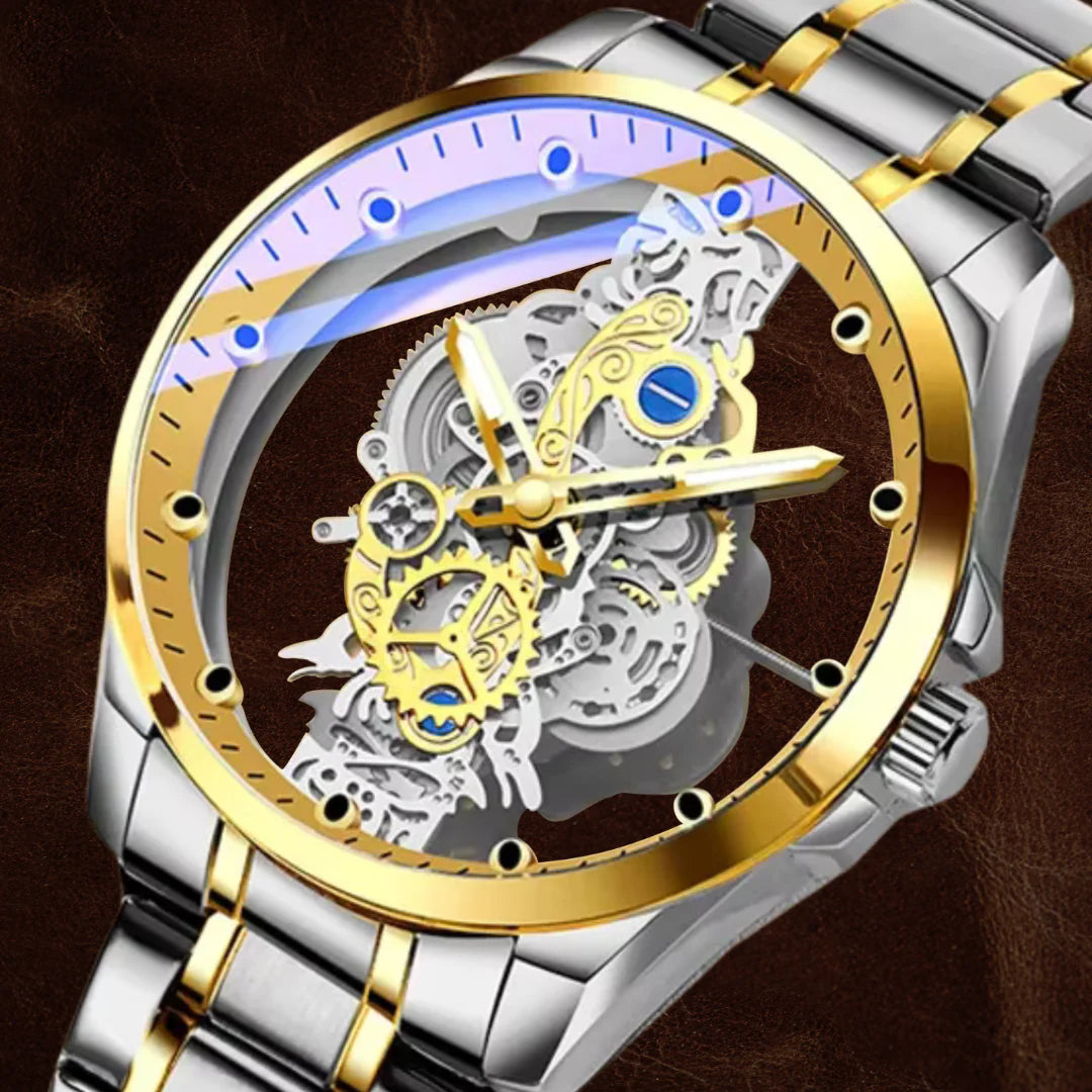 Modern Motor Head Lone Wolf - Wild Gold Edition Men's Watch