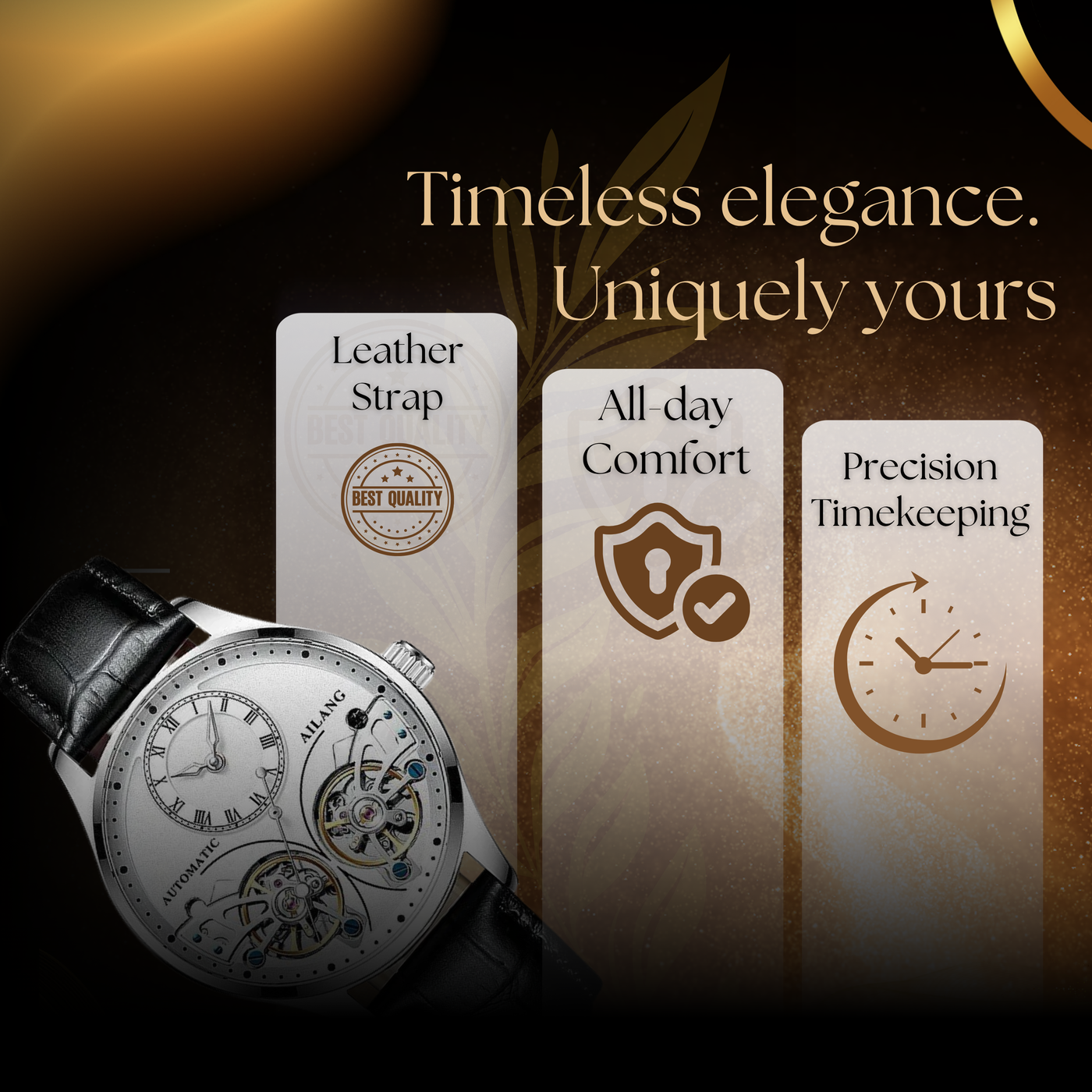 Vintage Style Double Tourbillion Luminous Men's Mechanical Watch