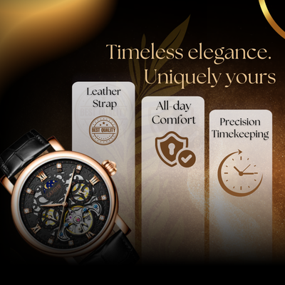 Trendy Mechanical Men's Business Leather Watch