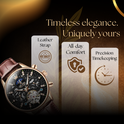 Classic Mechanical Automatic Men's Watch with Leather Band