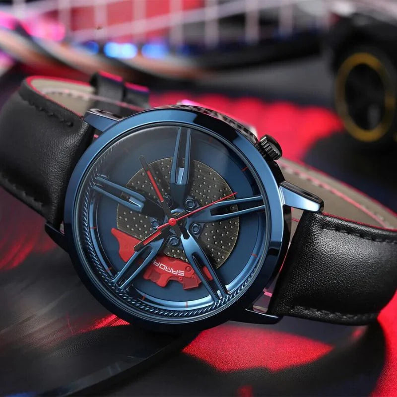Modern Rotating Hub Dial Quartz Watch