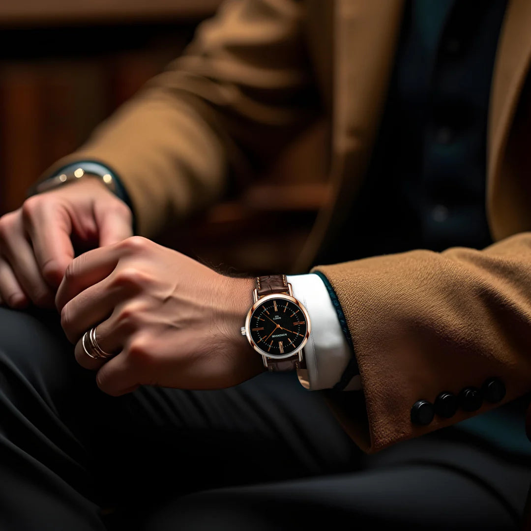 Trendy Leather Strap Men's Quartz Watch