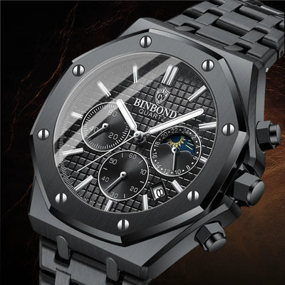 Casual Motorhead Vortex Watch for Men – Midnight Black Edition