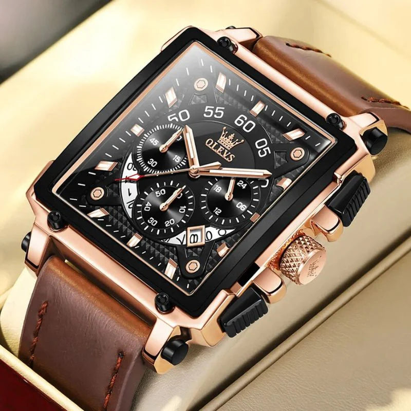 Modern Style Square Dial Chronograph Watch